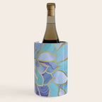 Flower Bloom, Teal, Turquoise, Purple, Gold Wine Chiller Gallery Image 3