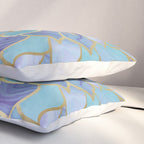 Flower Bloom, Teal, Turquoise, Purple, Gold Pillow Sham Gallery Image 3