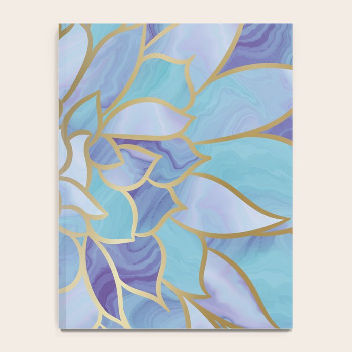 Flower Bloom, Teal, Turquoise, Purple, Gold Notebook Gallery Image 4