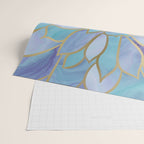 Flower Bloom, Teal, Turquoise, Purple, Gold Wrapping Paper Gallery Image 2
