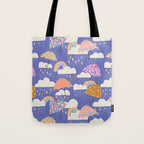 Spring Rain with Umbrellas Tote Bag Gallery Image 1