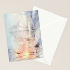 Ethereal Snowy Christmas Morning Sunrise  Stationery Card Gallery Image 2