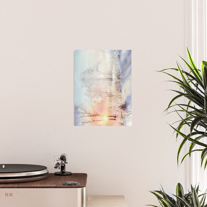 Ethereal Snowy Christmas Morning Sunrise  Poster Gallery Image 2