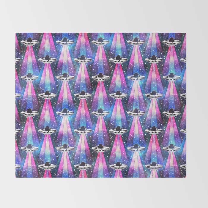 Cosmic UFO Throw Blanket Gallery Image 2
