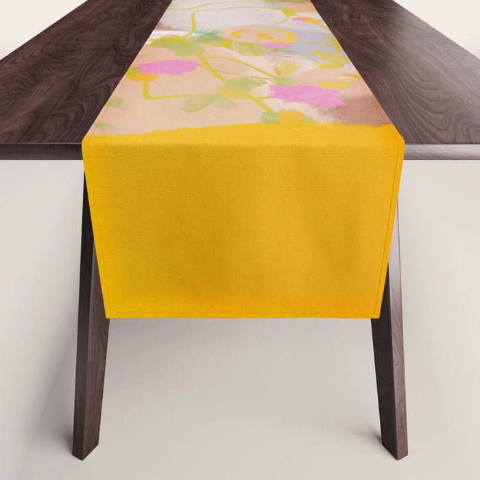 abstract summer garden Table Runner Gallery Image 1