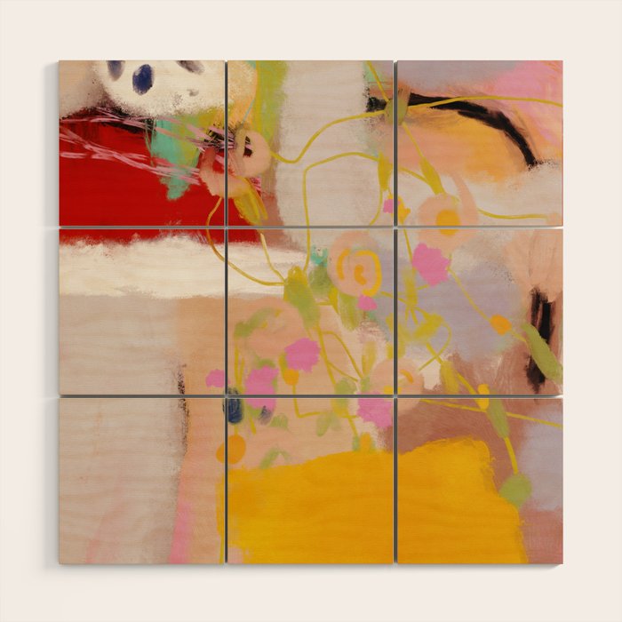 abstract summer garden Wood Wall Art Gallery Image 1