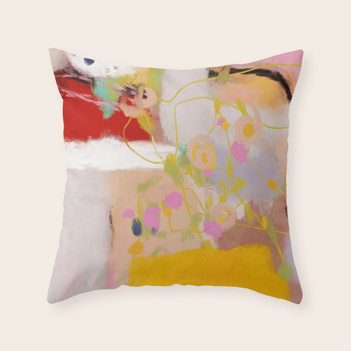 abstract summer garden Throw Pillow Gallery Image 1