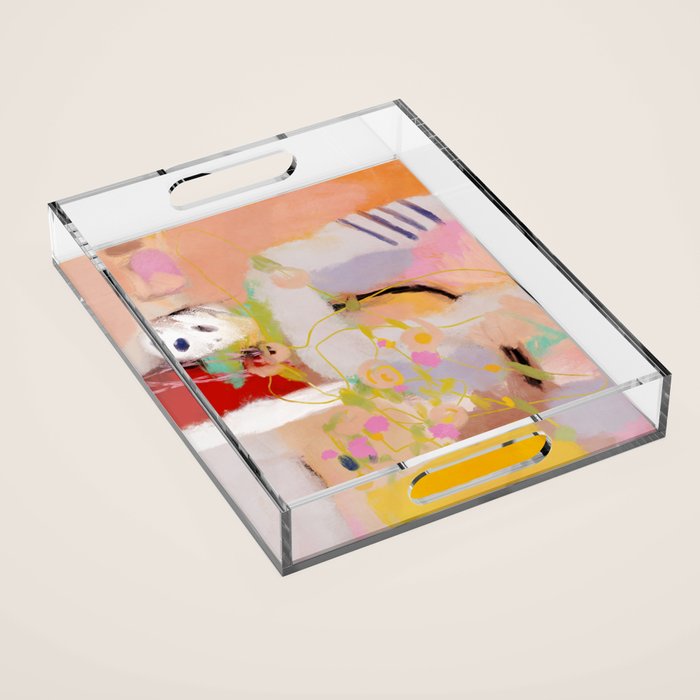 abstract summer garden Acrylic Tray Gallery Image 1