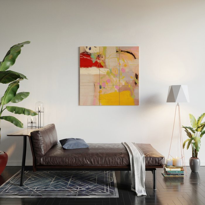 abstract summer garden Wood Wall Art Gallery Image 2