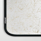 Elegant simple modern faux gold white floral Laptop Sleeve Gallery Image 3