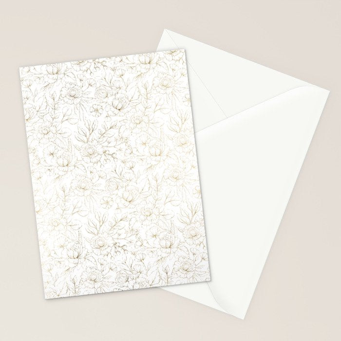 Elegant simple modern faux gold white floral Stationery Card Gallery Image 2