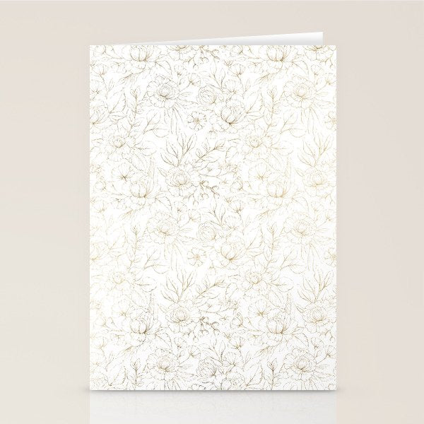 Elegant simple modern faux gold white floral Stationery Card Gallery Image 2