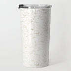 Elegant simple modern faux gold white floral Travel Mug Gallery Image 3