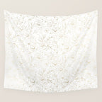 Elegant simple modern faux gold white floral Wall Tapestry Gallery Image 4