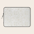 Elegant simple modern faux gold white floral Laptop Sleeve Gallery Image 1