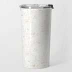 Elegant simple modern faux gold white floral Travel Mug Gallery Image 2