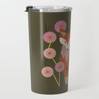 Shy Fox and Wildflowers Travel Mug Gallery Image 3