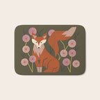 Shy Fox and Wildflowers Bath Mat Gallery Image 1