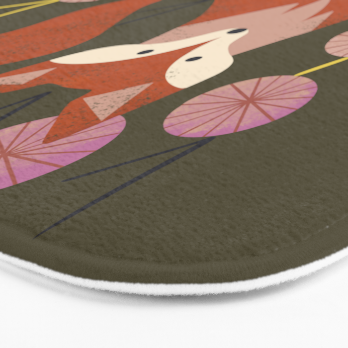 Shy Fox and Wildflowers Bath Mat Gallery Image 3