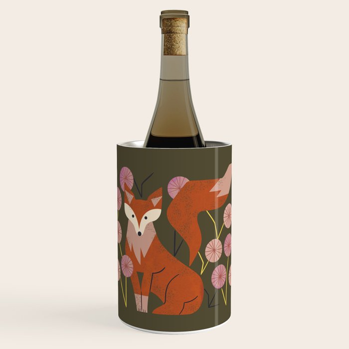 Shy Fox and Wildflowers Wine Chiller Gallery Image 1