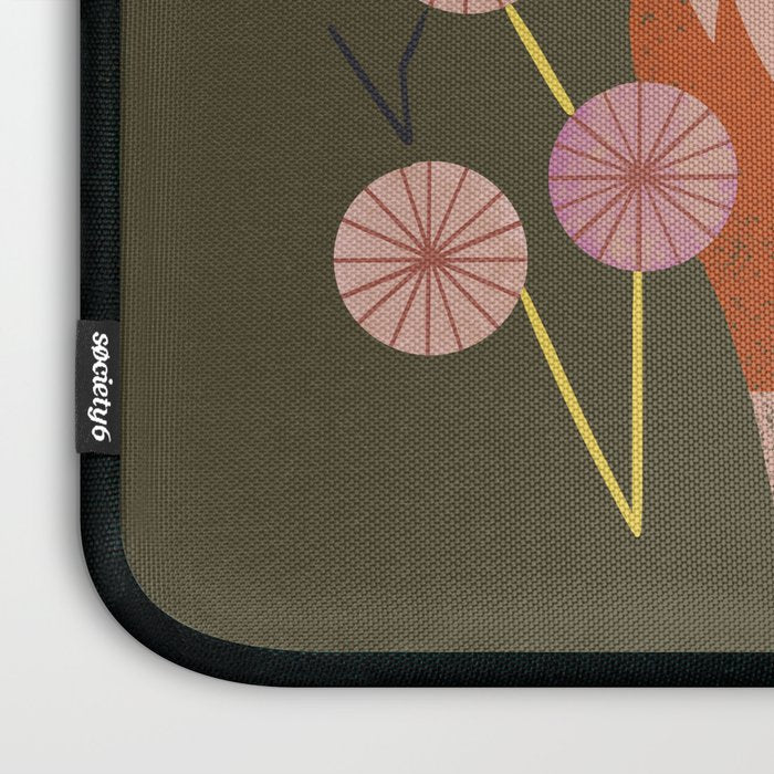 Shy Fox and Wildflowers Laptop Sleeve Gallery Image 3