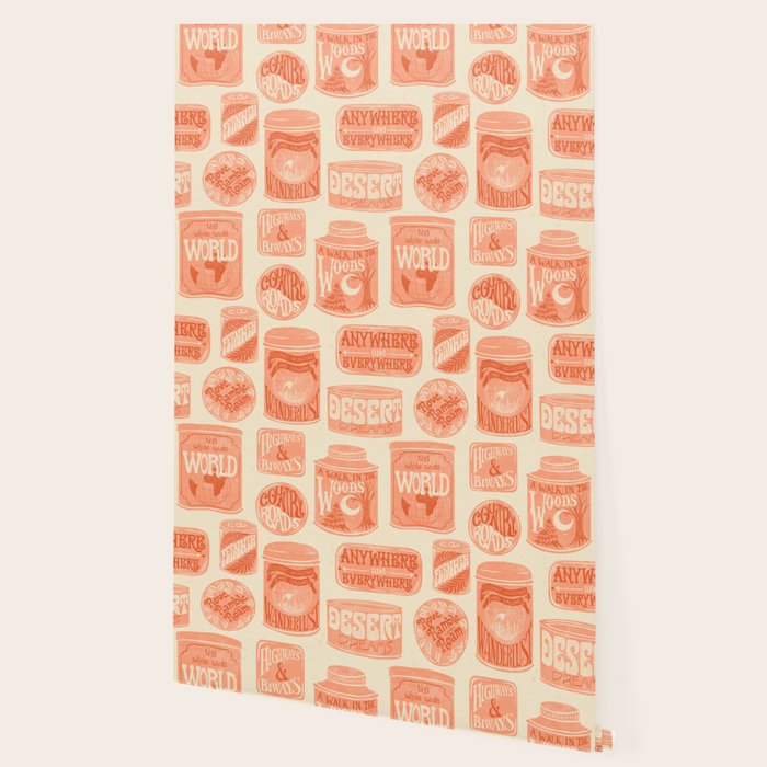 Vagabondâs Cupboard - peach and cream Wallpaper Gallery Image 2