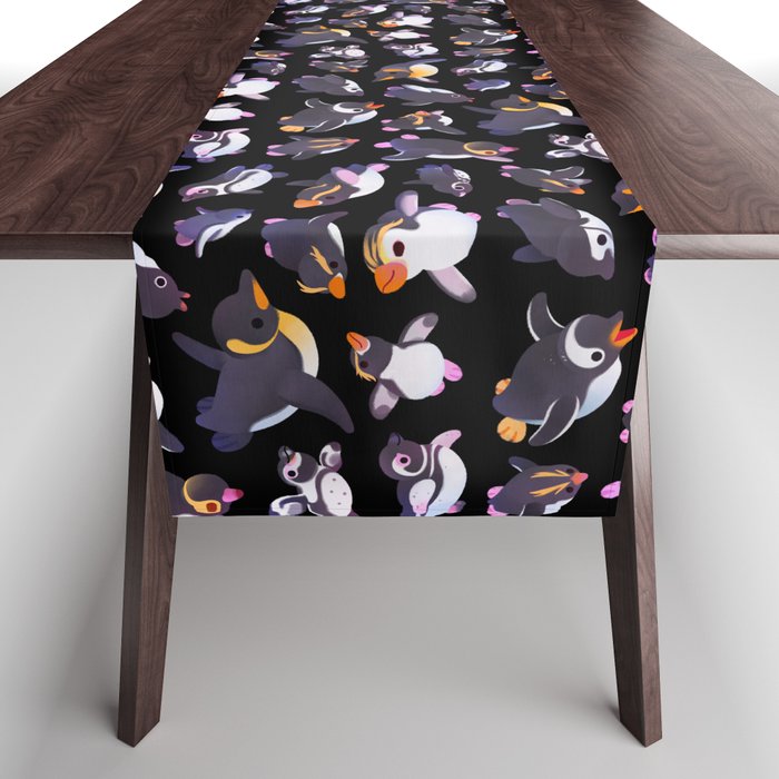 Penguin day - Name /dark Table Runner Gallery Image 1