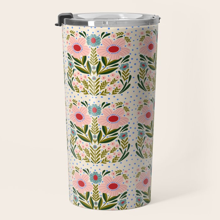 Folksy Floral  Travel Mug Gallery Image 3