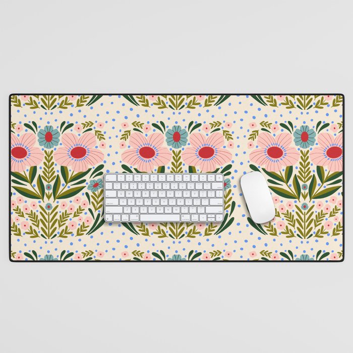 Folksy Floral  Desk Mat Gallery Image 1