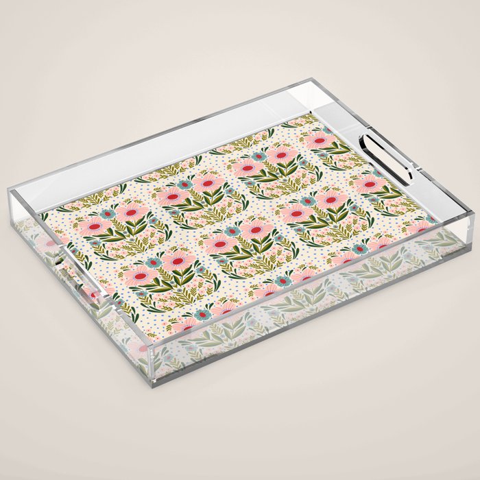 Folksy Floral  Acrylic Tray Gallery Image 1