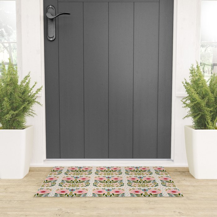Folksy Floral  Welcome Mat Gallery Image 3
