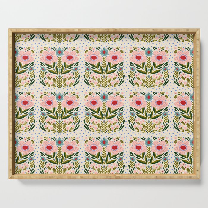 Folksy Floral  Serving Tray Gallery Image 1
