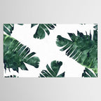 Banana Leaf Watercolor Painting, Tropical Nature Botanical Palm Illustration Bohemian Minimal Luxe Tablecloth Gallery Image 2
