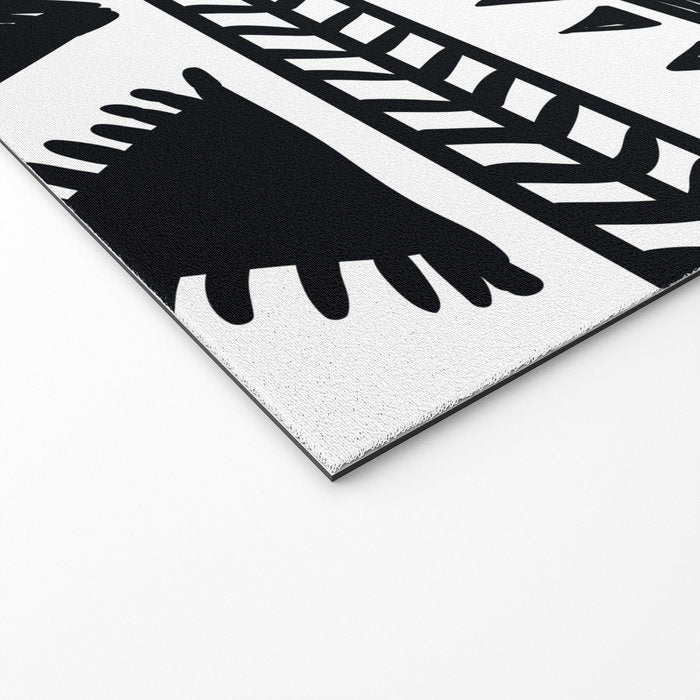 Tribal black and white Welcome Mat Gallery Image 2