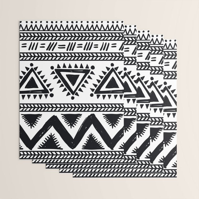 Tribal black and white Wrapping Paper Gallery Image 3