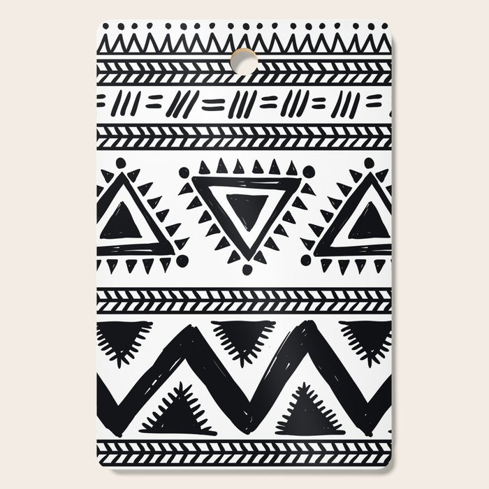 Tribal black and white Cutting Board Gallery Image 1