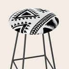 Tribal black and white Stool Gallery Image 2