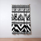 Tribal black and white Window Curtain Gallery Image 3