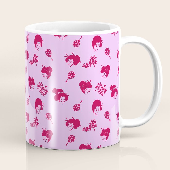 Red and pink Japanese pattern Coffee Mug Gallery Image 1