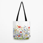 Scandinavian Colorful Midsummer Wildflowers Meadow  Tote Bag Gallery Image 2
