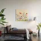 Scandinavian Colorful Midsummer Wildflowers Meadow  Wood Wall Art Gallery Image 2
