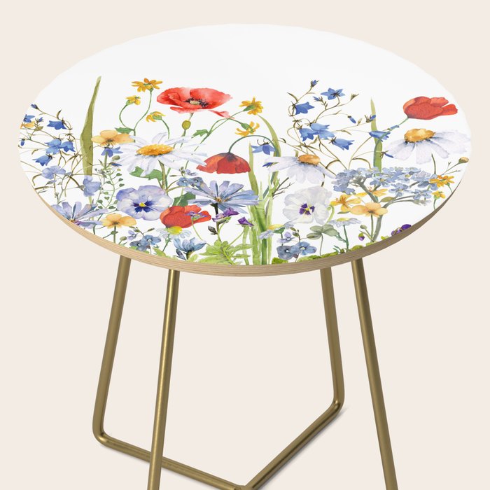 Scandinavian Colorful Midsummer Wildflowers Meadow  Side Table Gallery Image 2