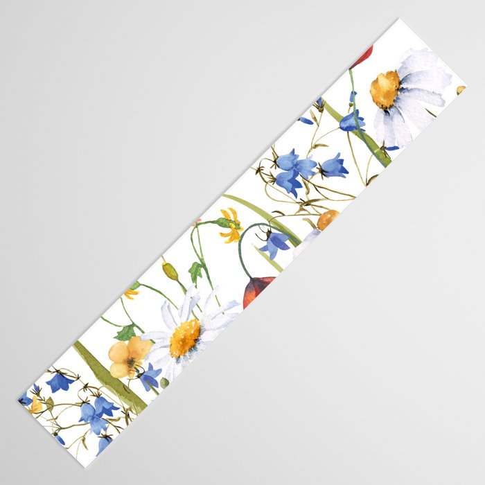 Scandinavian Colorful Midsummer Wildflowers Meadow  Table Runner Gallery Image 3