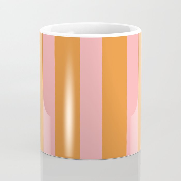 Simple Stripes Pattern - Pink Orange Coffee Mug Gallery Image 4