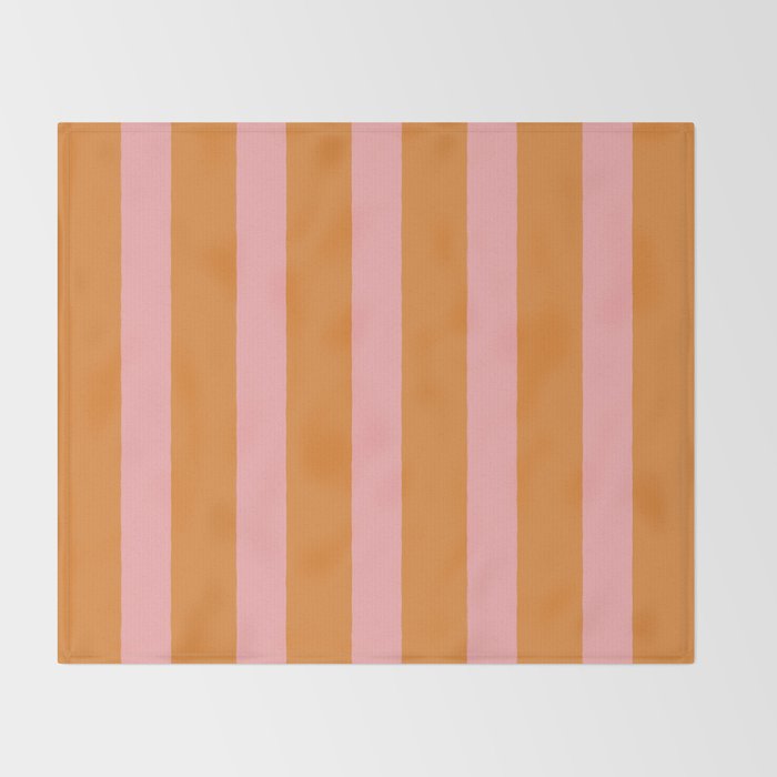 Simple Stripes Pattern - Pink Orange Throw Blanket Gallery Image 2