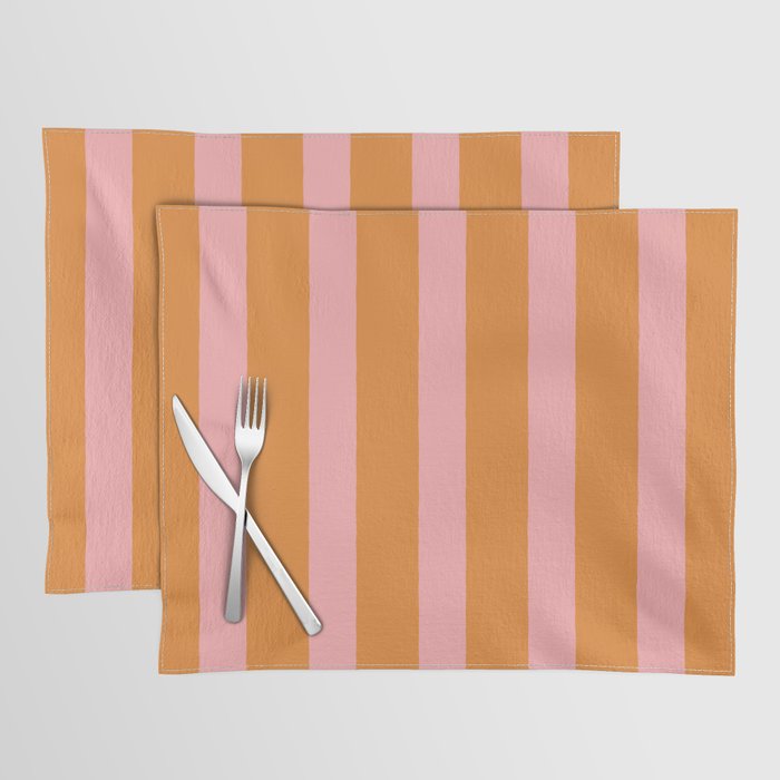 Simple Stripes Pattern - Pink Orange Placemat Gallery Image 1