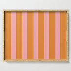 Simple Stripes Pattern - Pink Orange Serving Tray Gallery Image 1