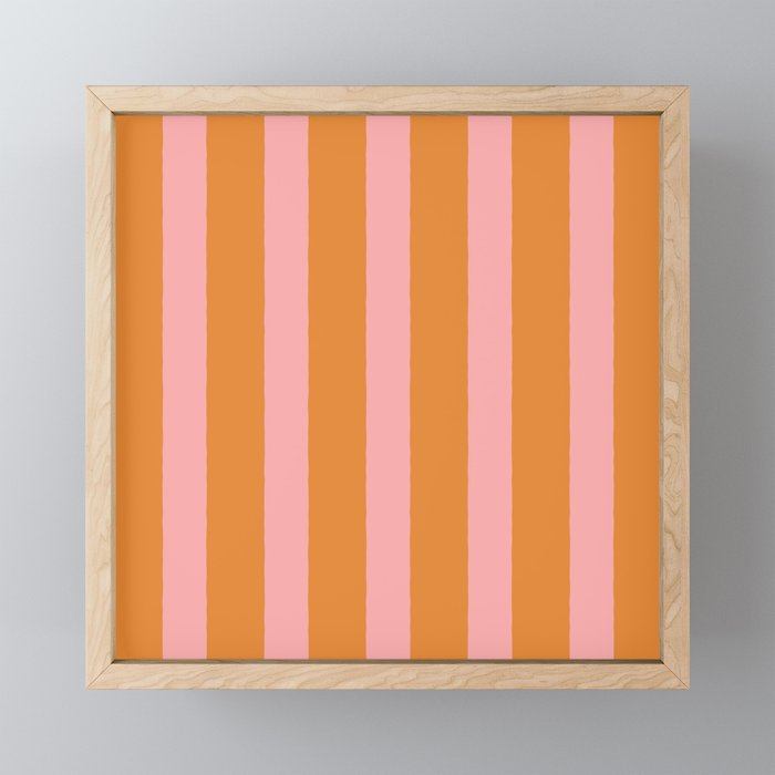 Simple Stripes Pattern - Pink Orange Mini Art Print Gallery Image 1