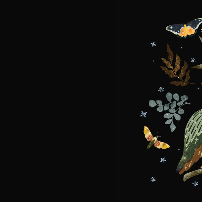 Moonlit Owl and Fluttering Moths Coffee Mug Gallery Image 2