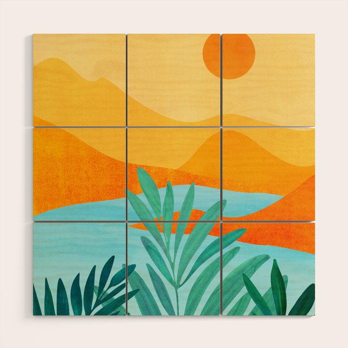 Summer Mountains Landscape Series Wood Wall Art Gallery Image 1